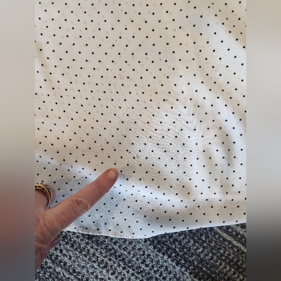 Philosophy White and Black Polkadot Short Sleeve Blouse - Picture 8 of 10